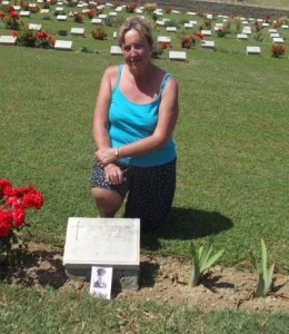 Helen visited Alfred's grave in Limnos, Greece in 2014