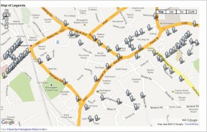 Click on map to enlarge. Map shows where the families once lived.