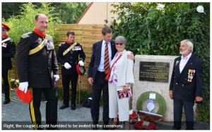 The war continues to forge links: Major Watson with Fancoise Lepetitte  who was responsible for the memorial in the village when it was 19 years ago.